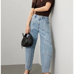 Agolde Barrel Jeans Size 30 High Rise Baggy Light Wash Paneled Retro 80s $258